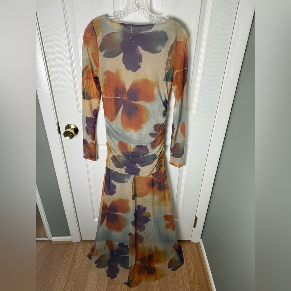 Free People Sunnei Mesh Maxi Dress in Sunrise Combo - Picture 4 of 7
